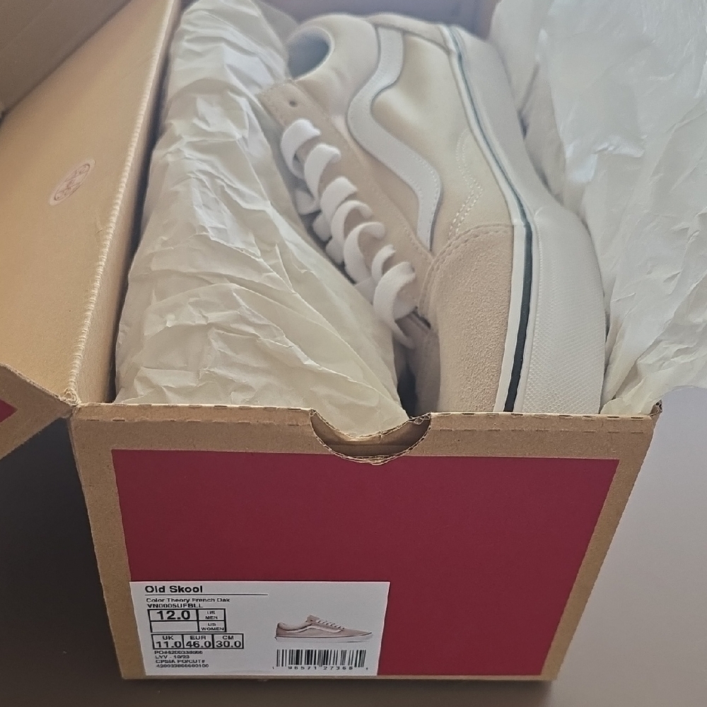 Vans Beige Old Skool Sneakers with White Stripe - Picture 6 of 6